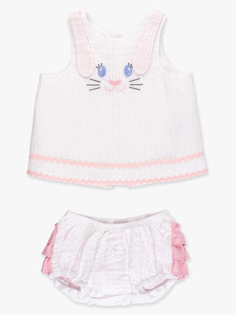 Girls Pink Bunny Ears Swing Top and Bloomer Set
