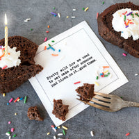 Birthday Quotes - White Cotton Cocktail Napkins