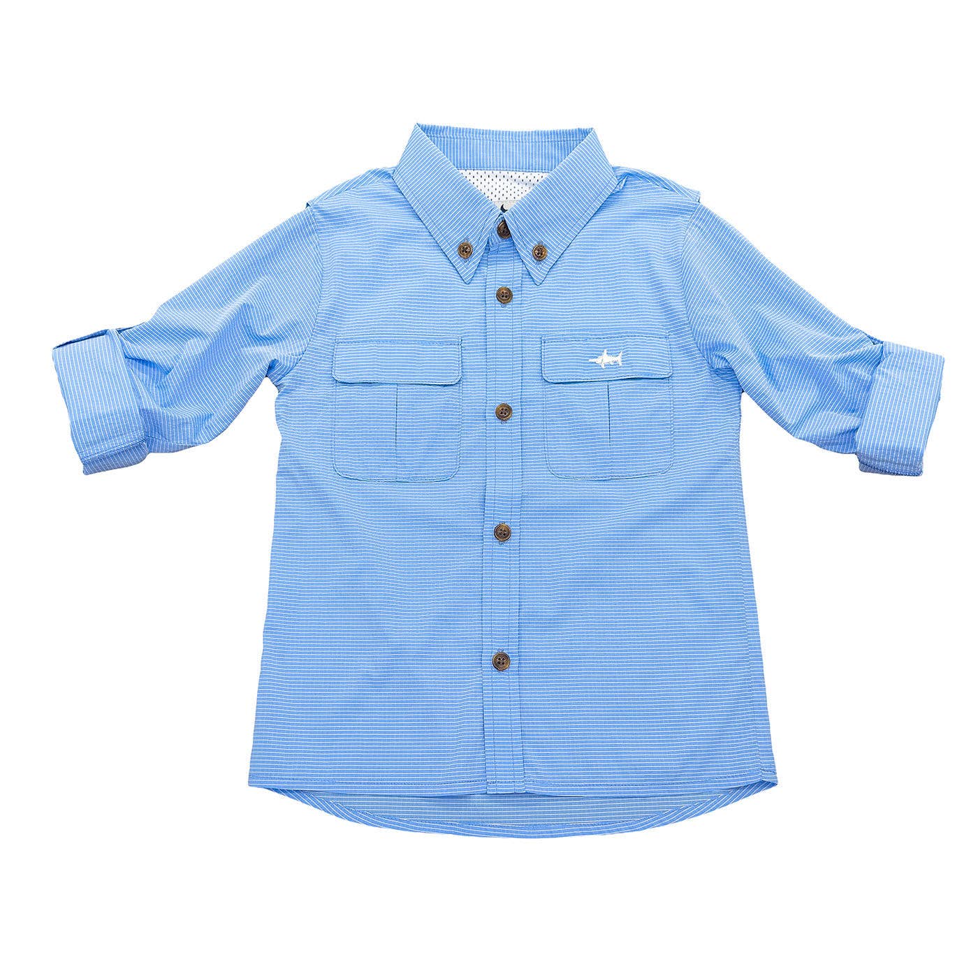Flagler Performance Fishing Shirt Blue Stripe
