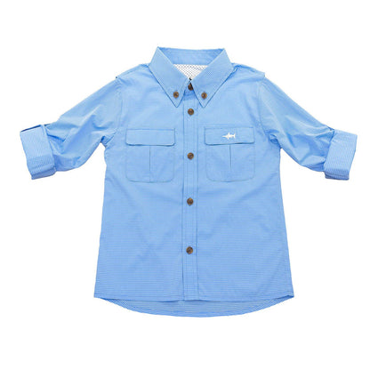 Flagler Performance Fishing Shirt Blue Stripe