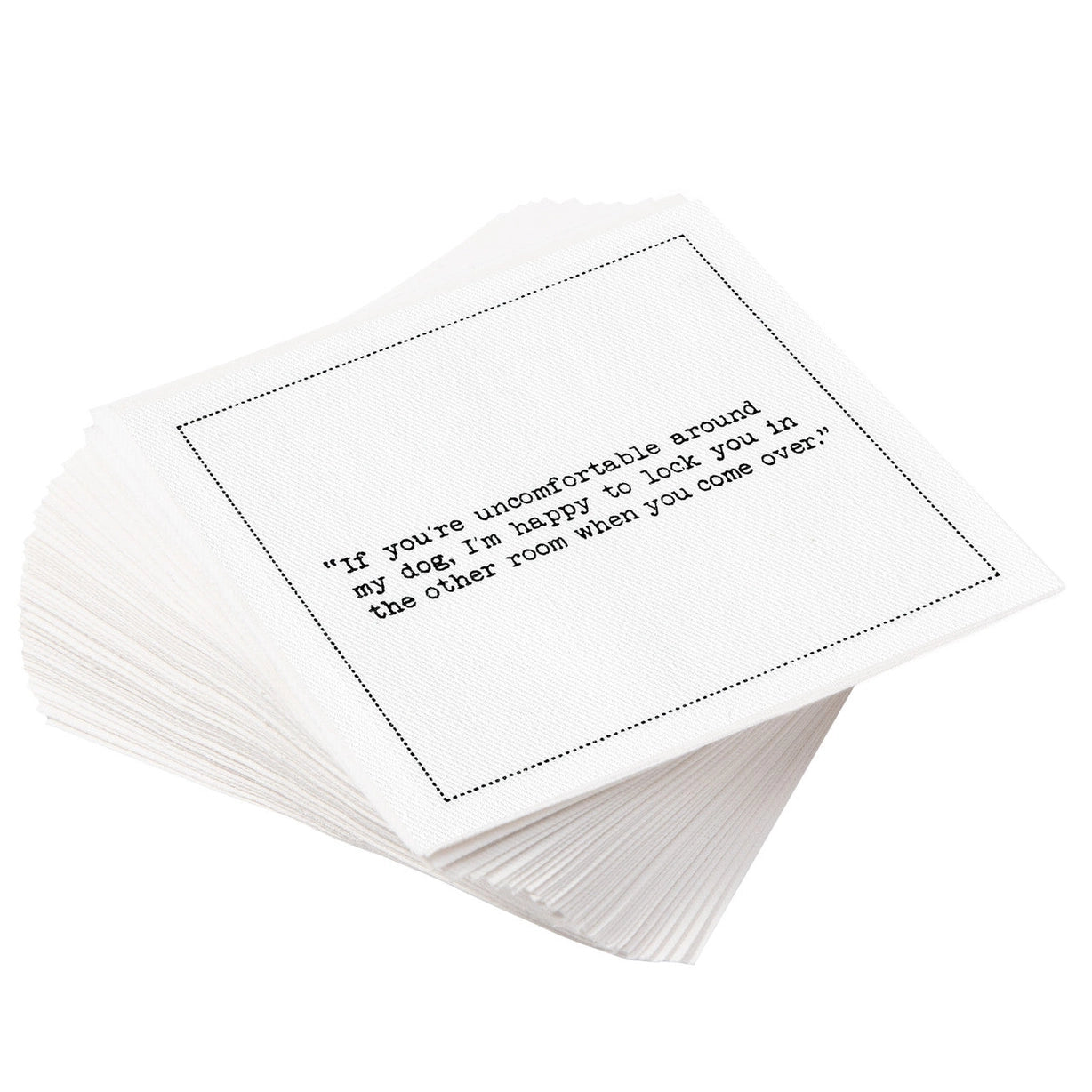 Dog Quotes - White Cotton Cocktail Napkins