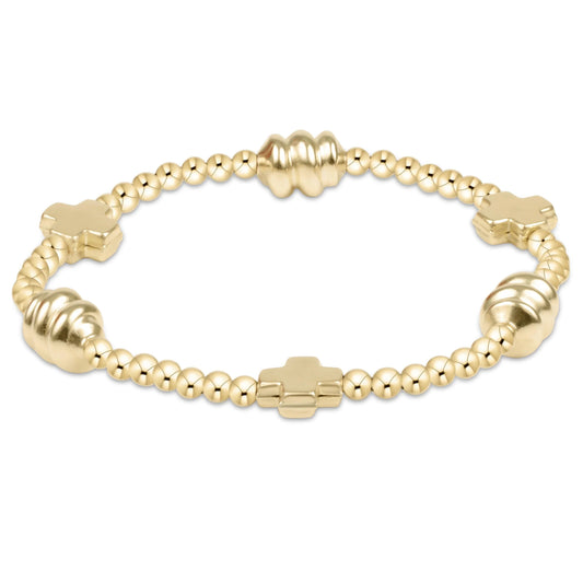 signature cross gold & admire gold 3mm gold bracelet