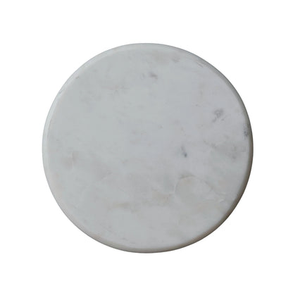 Marble Pedestal with Mango Wood Legs