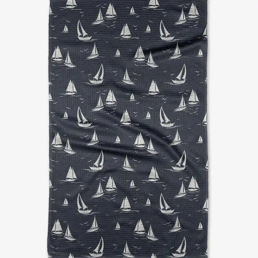 Navy Race Day Tea Towel