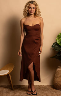 Convertible  Barcelona Dress - Brown
