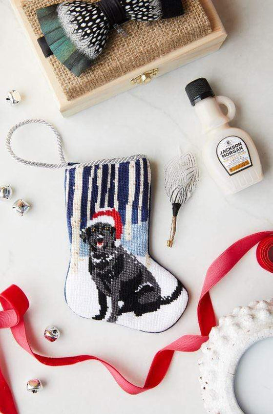 Woodland Frolic Black Lab Bauble Stocking