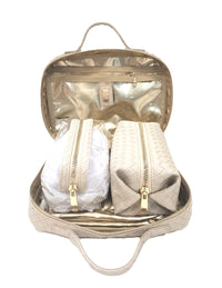 Luxe Travel Toiletry Case - Woven Bisque