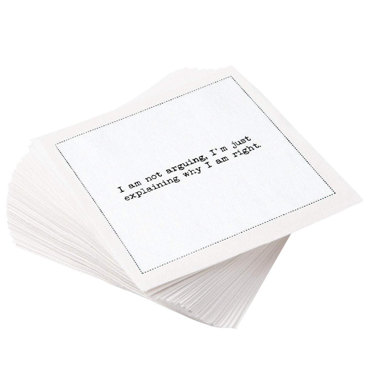 Snarky Quotes - White Cotton Cocktail Napkins