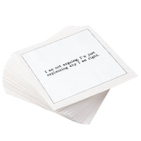 Snarky Quotes - White Cotton Cocktail Napkins