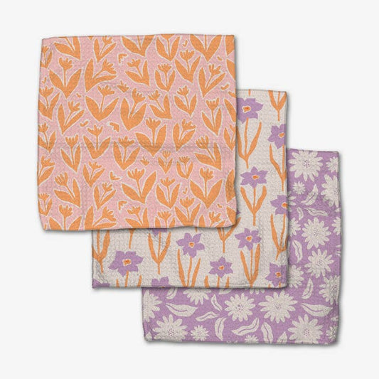 Spring Flowers Dishcloth Set of 3