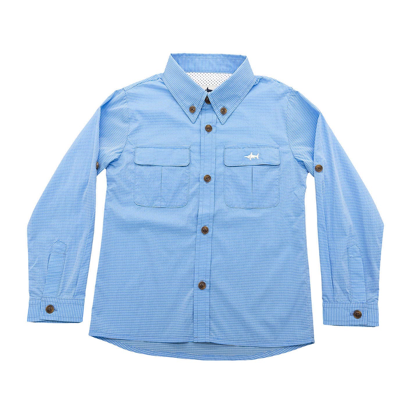 Flagler Performance Fishing Shirt Blue Stripe