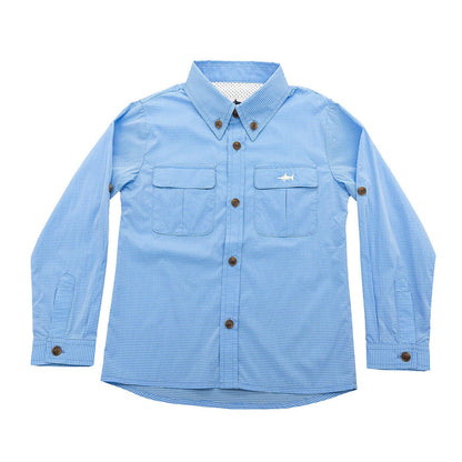 Flagler Performance Fishing Shirt Blue Stripe