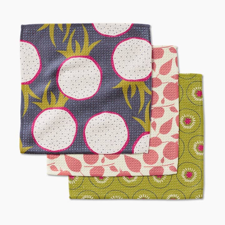 Tropical Fruit Dishcloth Set of 3