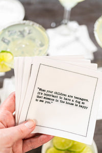 Dog Quotes - White Cotton Cocktail Napkins