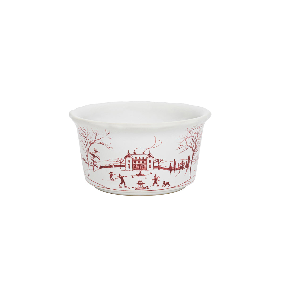 Country Estate Winter Frolic Ramekin Ruby