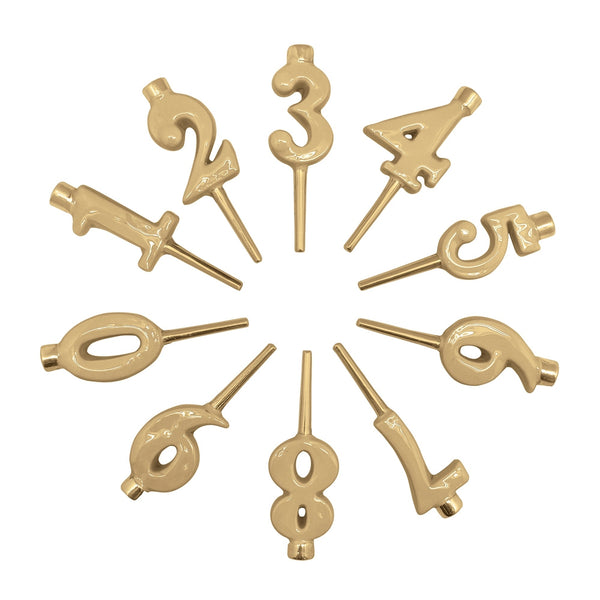 Gold Number Candle Holder Set