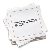 Birthday Quotes - White Cotton Cocktail Napkins