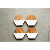 Wood Hexagon Coasters (Set of 4)