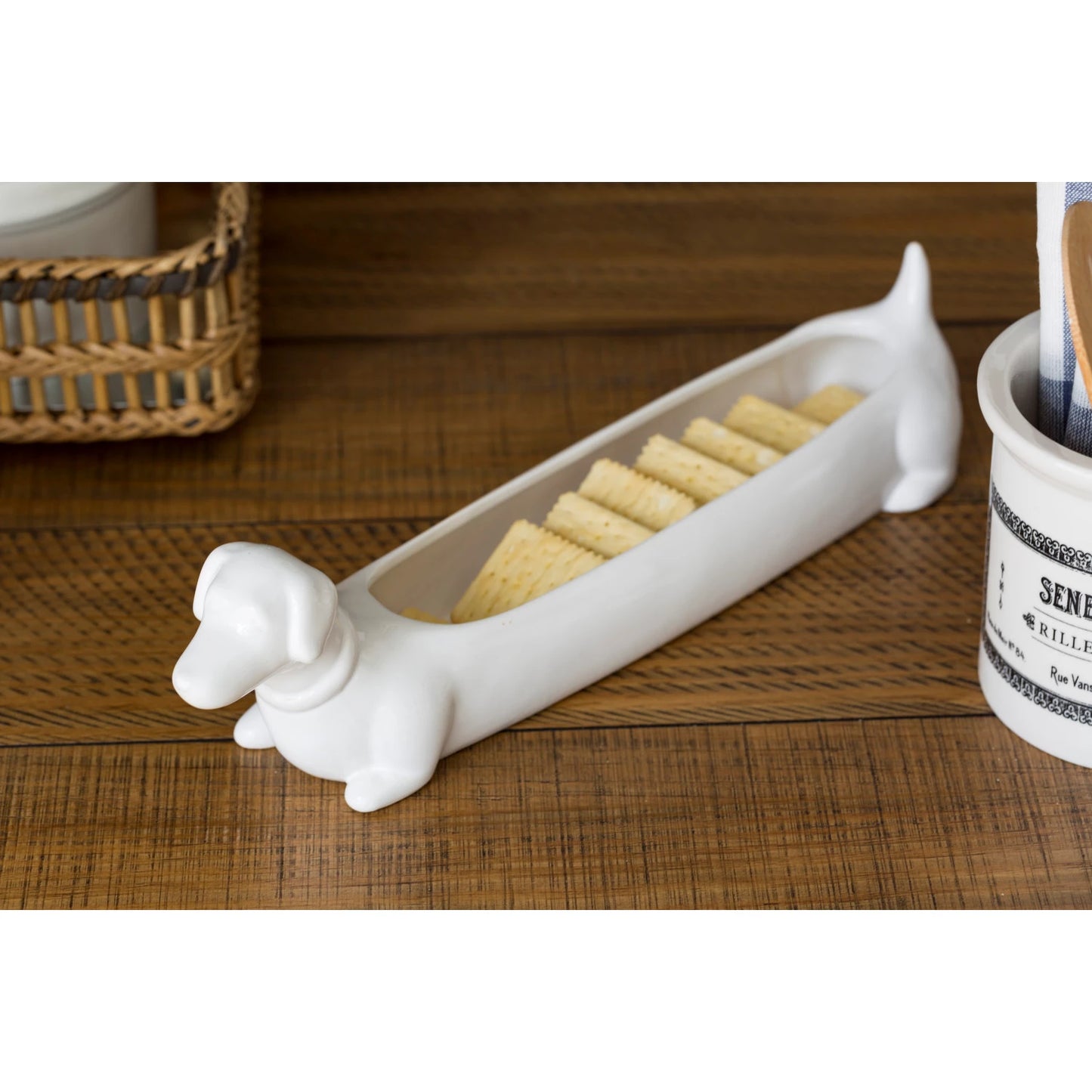 Ceramic Dachshund Cracker Dish