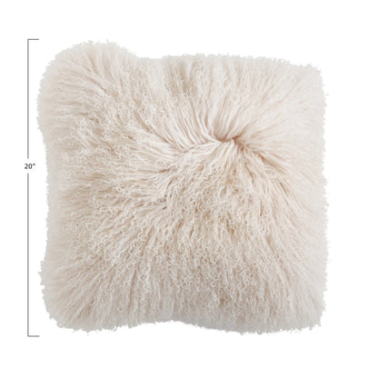 Mongolian Lamb Fur Pillow 20"