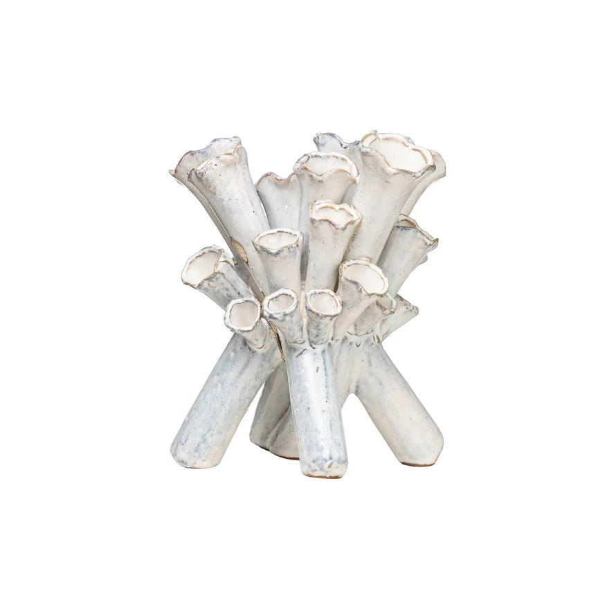 Glazed Stoneware Sculpture Vase
