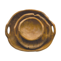 Teak Wood Bowls with Handles