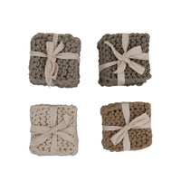 Multicolor Cotton Crocheted Coasters Set