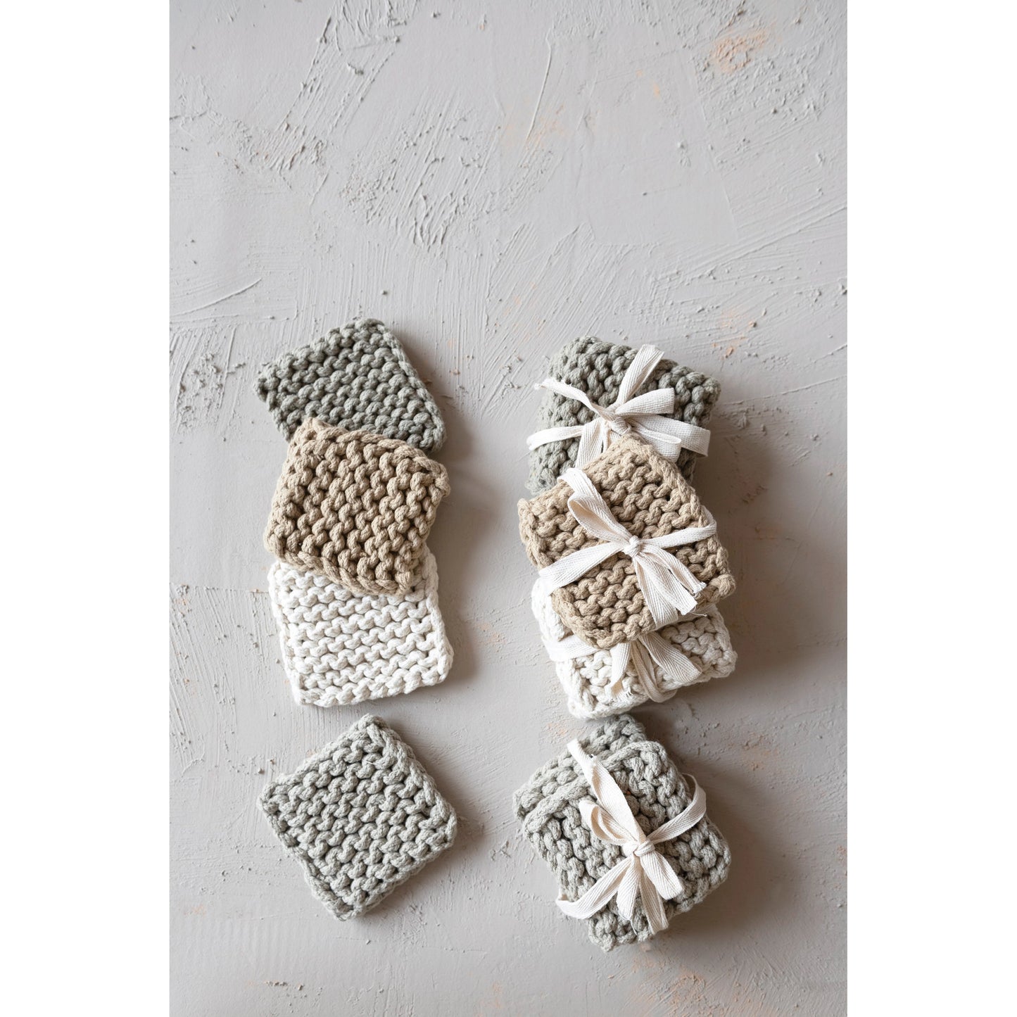 Multicolor Cotton Crocheted Coasters Set