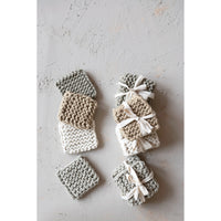 Multicolor Cotton Crocheted Coasters Set