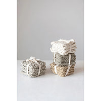 Multicolor Cotton Crocheted Coasters Set