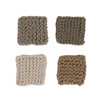 Multicolor Cotton Crocheted Coasters Set