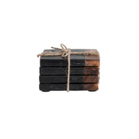 Marble & Acacia Wood Coasters Set