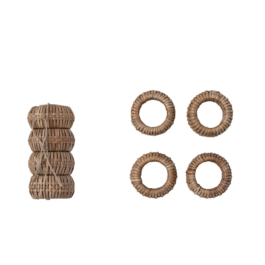 Rattan Napkin Rings Set