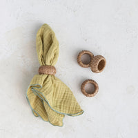 Rattan Napkin Rings Set
