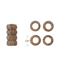 Rattan Napkin Rings Set