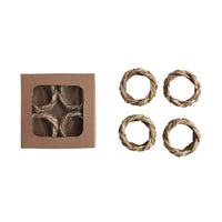 Round Braided Seagrass Napkin Rings