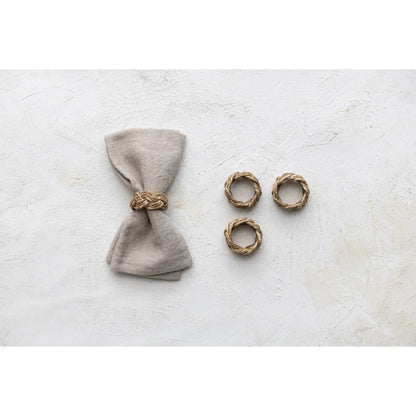 Round Braided Seagrass Napkin Rings