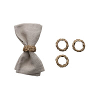 Round Braided Seagrass Napkin Rings