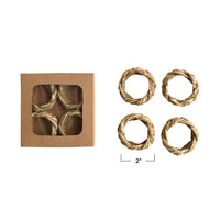 Round Braided Seagrass Napkin Rings