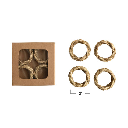 Round Braided Seagrass Napkin Rings