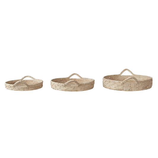 Decorative Grass & Date Leaf Baskets w/ Handles