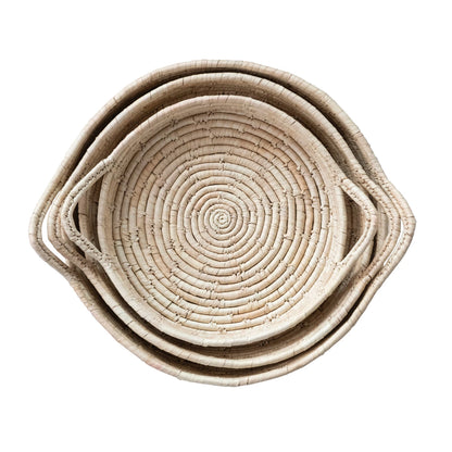 Decorative Grass & Date Leaf Baskets w/ Handles