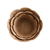 Braided Bankuan & Rattan Baskets w/ Scalloped Edge