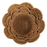 Braided Bankuan & Rattan Baskets w/ Scalloped Edge