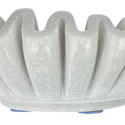 Round Marble Fluted Dish