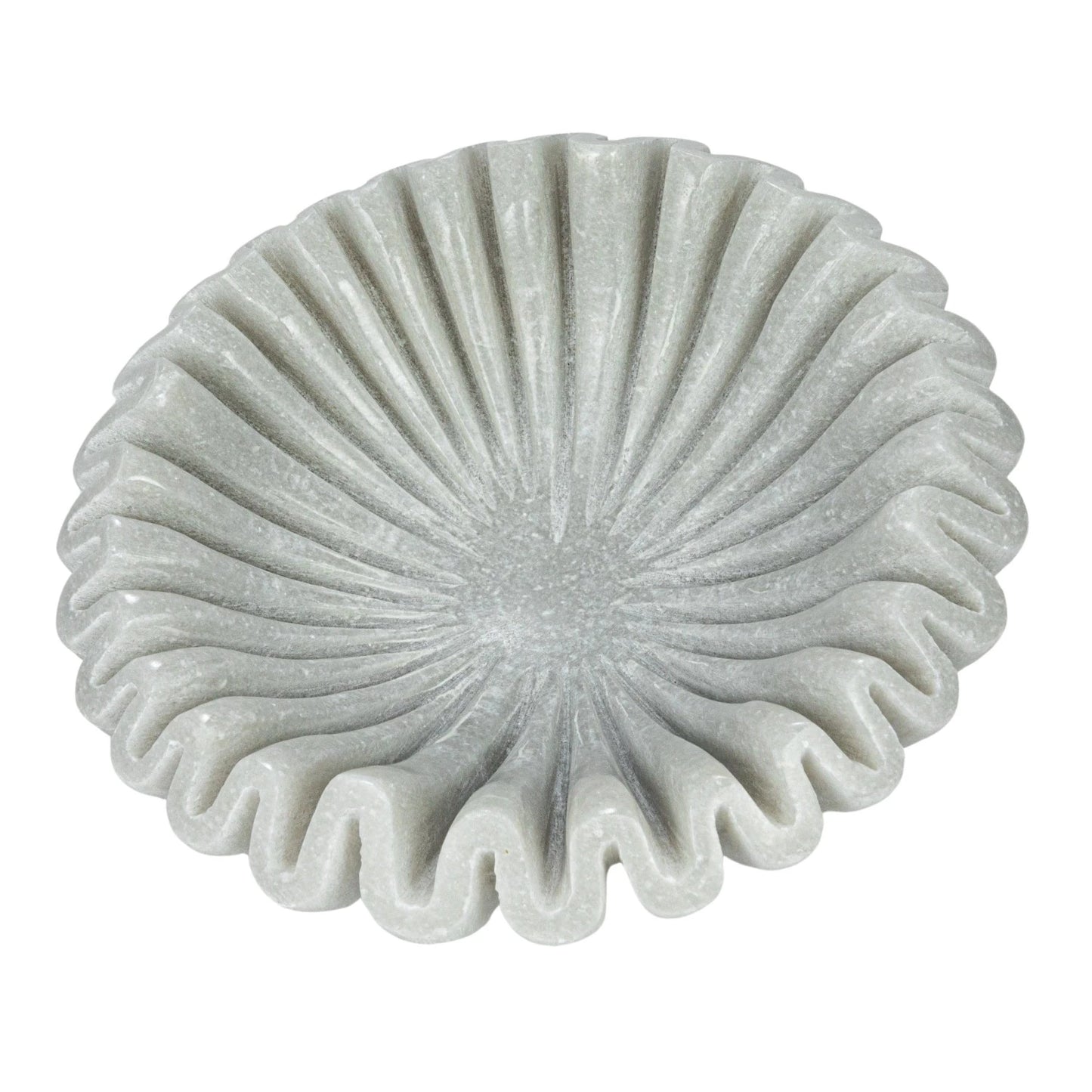 Round Marble Fluted Dish