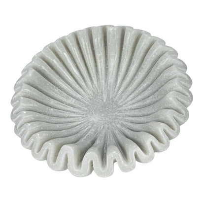 Round Marble Fluted Dish