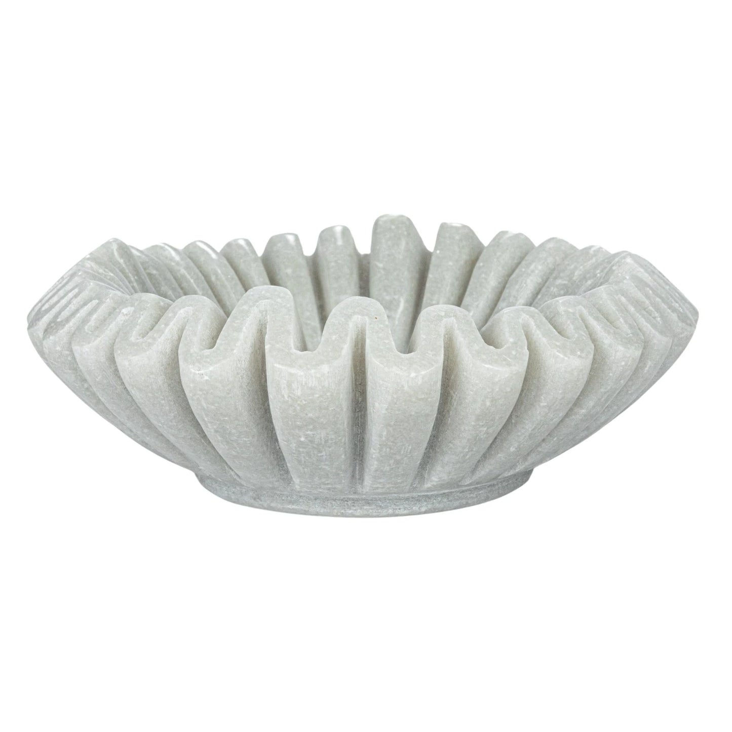 Round Marble Fluted Dish