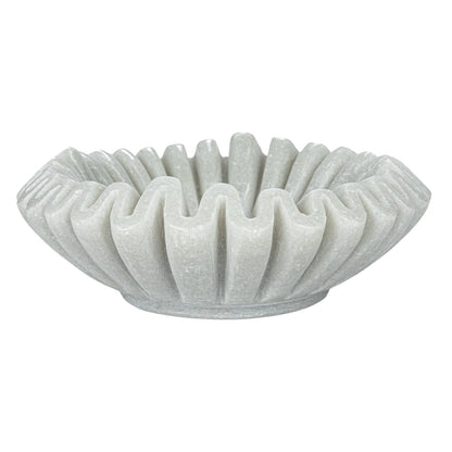 Round Marble Fluted Dish