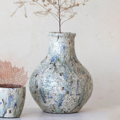 Round Decorative Terra-cotta Vase